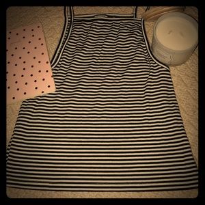 A Striped Black and White Tank Top